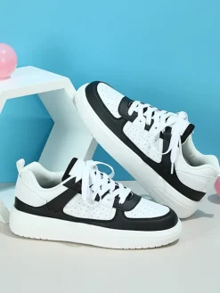 Colorblock Platform Lace-Up Sneakers
