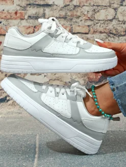 Colorblock Platform Lace-Up Sneakers