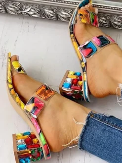 Colorful Applique Chunky Slide