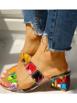 Colorful Applique Chunky Slide