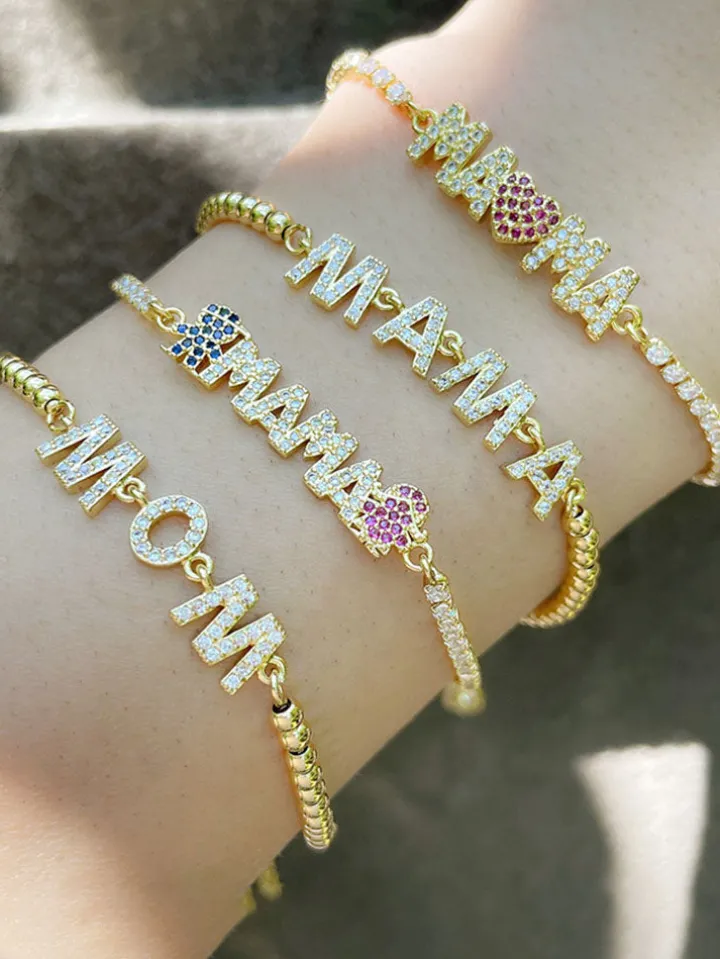 Colorful Rhinestone Bear Bracelets