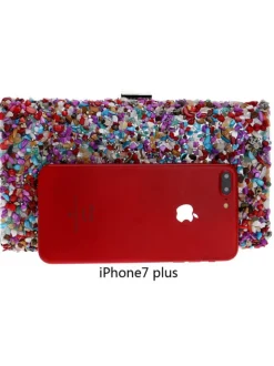 Colorful Stone Chain Cuboid HandBags