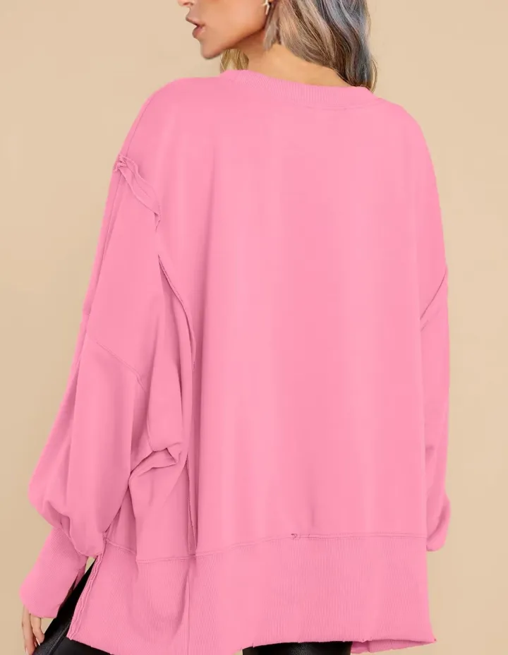 Crew Neck Long Sleeve Pullover Top