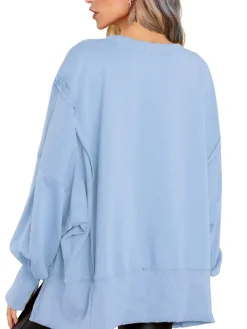 Crew Neck Long Sleeve Pullover Top