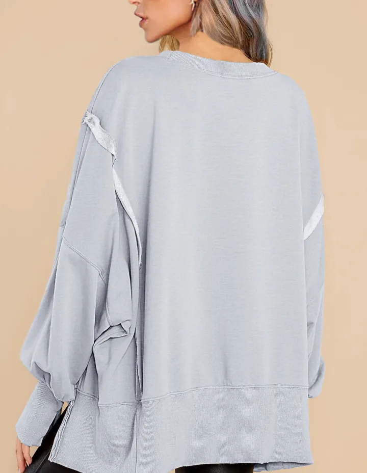 Crew Neck Long Sleeve Pullover Top