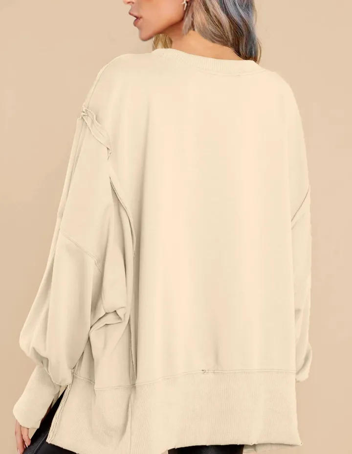 Crew Neck Long Sleeve Pullover Top