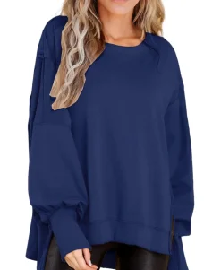 Crew Neck Long Sleeve Pullover Top