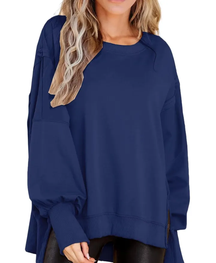 Crew Neck Long Sleeve Pullover Top