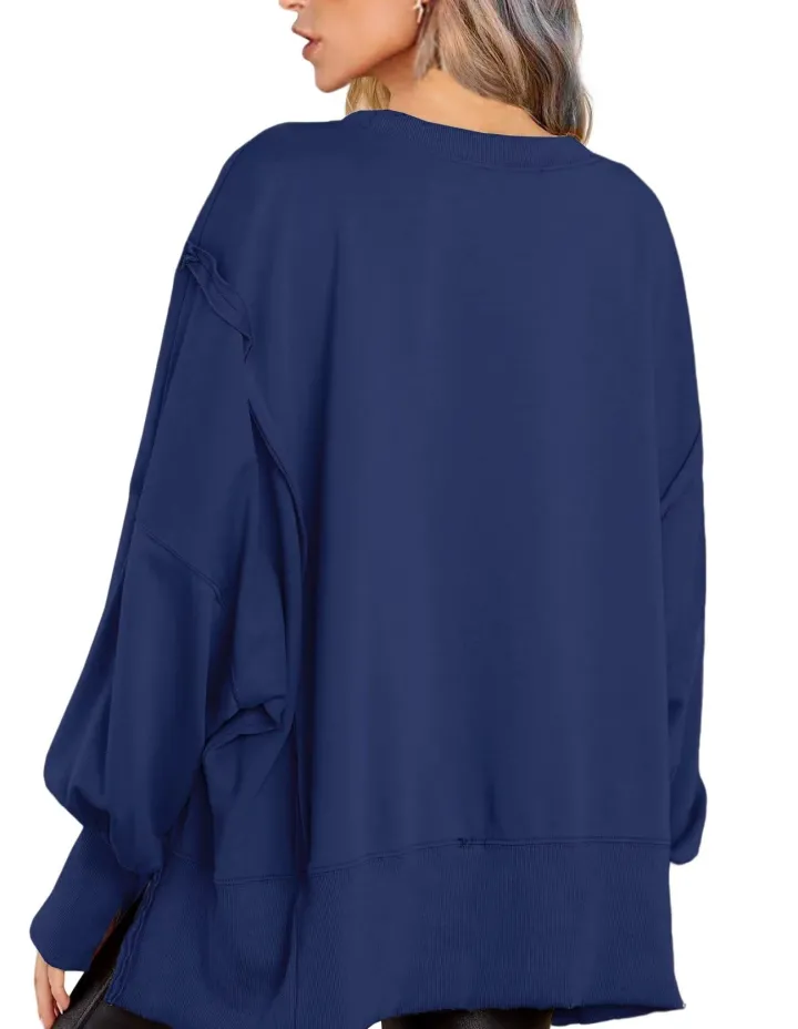 Crew Neck Long Sleeve Pullover Top