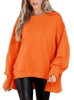 Crew Neck Long Sleeve Pullover Top