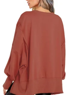 Crew Neck Long Sleeve Pullover Top