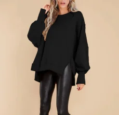 Crew Neck Long Sleeve Pullover Top