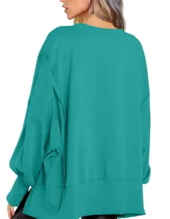 Crew Neck Long Sleeve Pullover Top