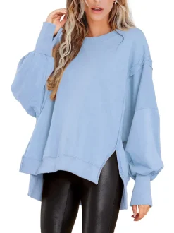 Crew Neck Long Sleeve Pullover Top