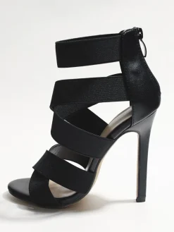 Crisscross Elastic Strap Open Toe Heel