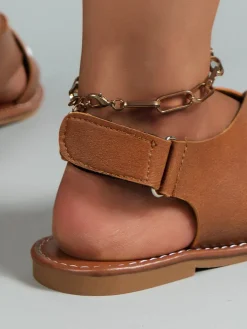 Cross Strap Wide Band Open Toe Sandal