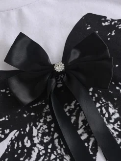 3D Butterfly Print Loose Top u0026 Lace Shorts Set