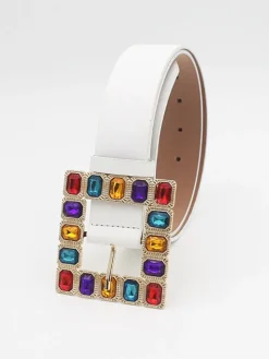 Decorative Buckle Colored Diamonds Waist Belts