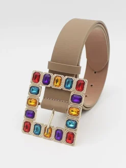 Decorative Buckle Colored Diamonds Waist Belts
