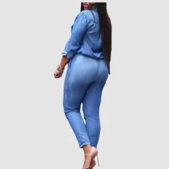 Denim Shirts Tie-up Jumpsuit