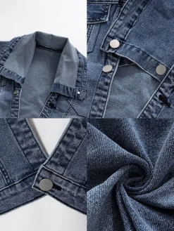 Denim Two Piece Crop Top Mini Skirts