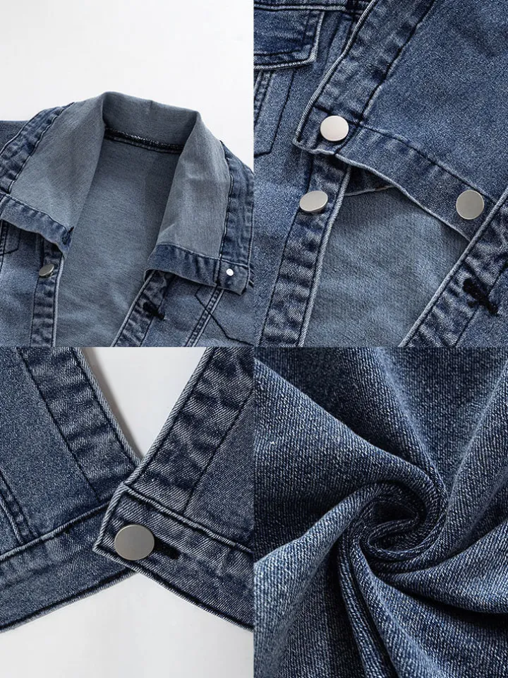 Denim Two Piece Crop Top Mini Skirts