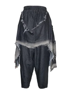 Distressed Denim Harem Pants