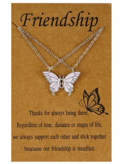 Double Layer Butterfly Pendant Chain Necklaces