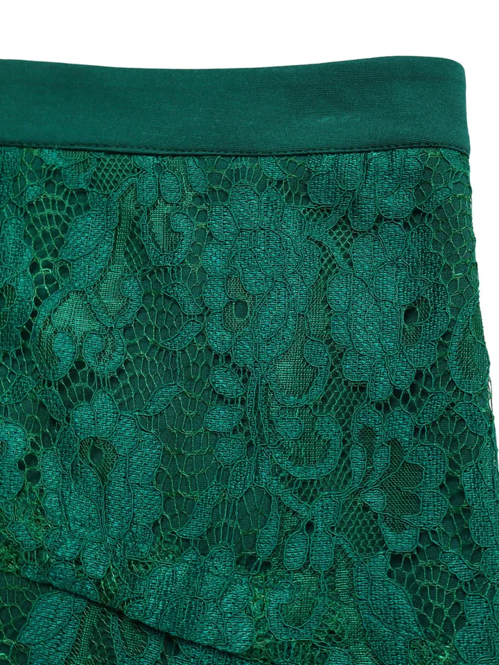 Elegant Lace Top Pencil Skirt Set