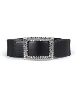 Elegant Rhinestone Leather Waist Belts
