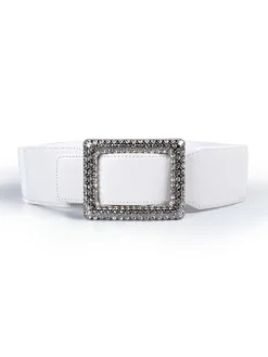 Elegant Rhinestone Leather Waist Belts