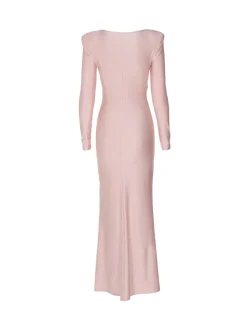 Elegant Waist Twist Ruched Evening Maxi Dress