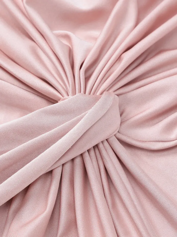 Elegant Waist Twist Ruched Evening Maxi Dress