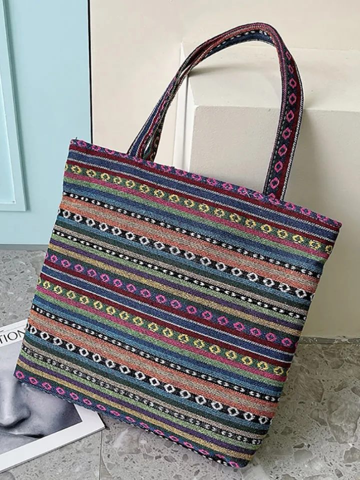 Embroidered Owl Floral Print Shoulder Bag