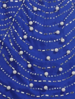 Feather Rhinestone Strapless Mini Dress