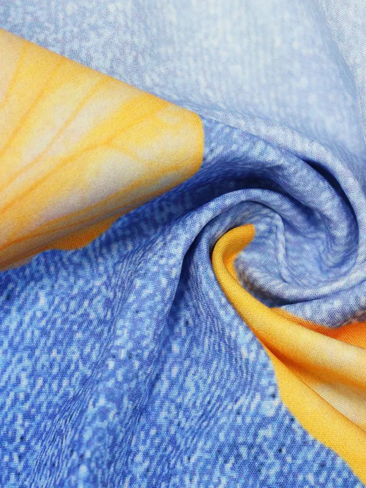 Floral Butterfly Print Wide Leg Jeans