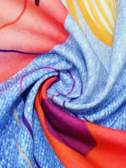 Floral Butterfly Print Wide Leg Jeans