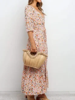 Floral Print A Line Flowy Dresses