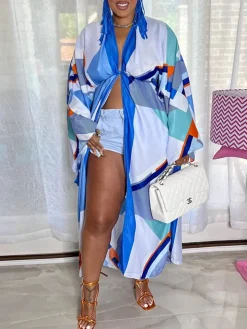 Floral Print Beach Cover-Up Cardigan