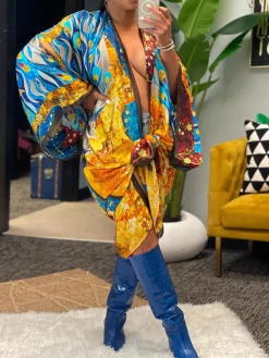 Floral Print Beach Cover-Up Cardigan