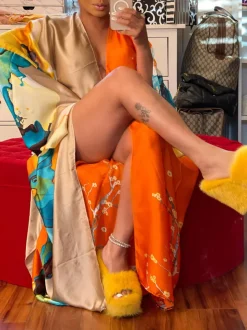 Floral Print Beach Cover-Up Cardigan