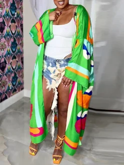 Floral Print Beach Cover-Up Cardigan