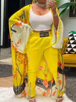 Floral Print Beach Cover-Up Cardigan