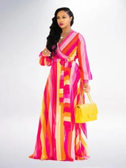 Floral Print Pleated Maxi Dress