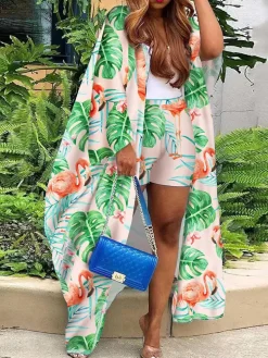 Floral Print Two-Piece Cardigan Set