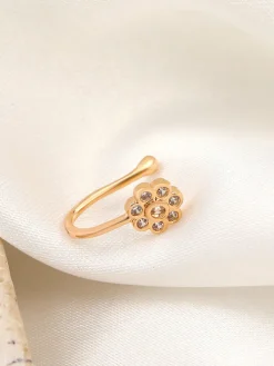 Flower Metal U-Shaped Nose Cuff