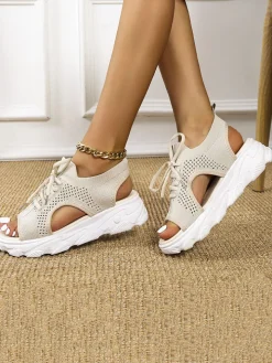 Fly Kinitting Vamp Platform Sandal