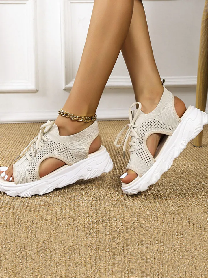 Fly Kinitting Vamp Platform Sandal