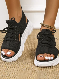 Fly Kinitting Vamp Platform Sandal