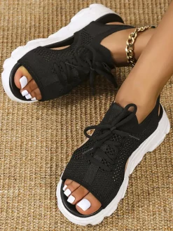 Fly Kinitting Vamp Platform Sandal